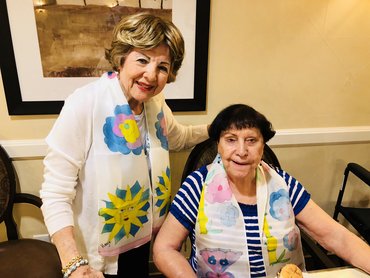 Silk Scarves Nothing says Spring like a colorful handmade silk scarf. These were painted by our very own residents!