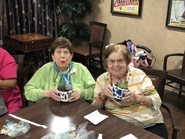 Crafty Activities! We made crafts for every skill level! Look at these handmade Seaglass Mosaic Pots!